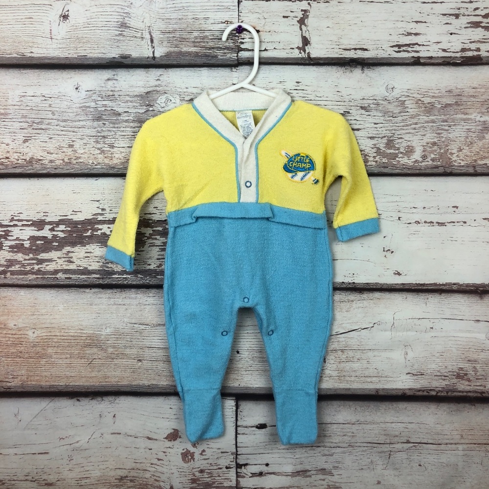 Babygro baby little champ terry sleeper vintage
